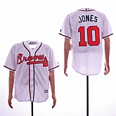 Braves 10 Chipper Jones White Cool Base Jersey Sguo,baseball caps,new era cap wholesale,wholesale hats